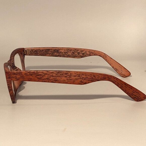 08-7 Clear Eyeglasses with UV400 Protection Wood Grain Print NWT main image 7